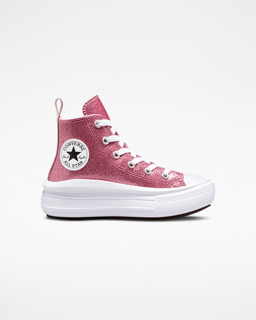 Topanky Na Platforme Converse Chuck Taylor All Star Move Glitter Vysoke Dievcenske Ruzove Nachový Biele | SK BSNM119